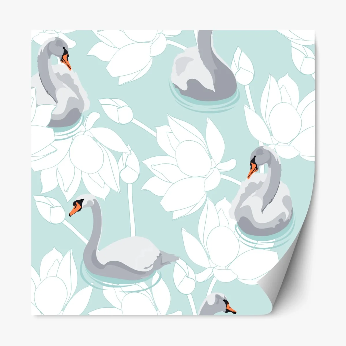Sticker repositionnable douceur de cygnes sur fond pastel – Wallnifity® Sticker repositionnable douceur de cygnes sur fond pastel – Wallnifity®