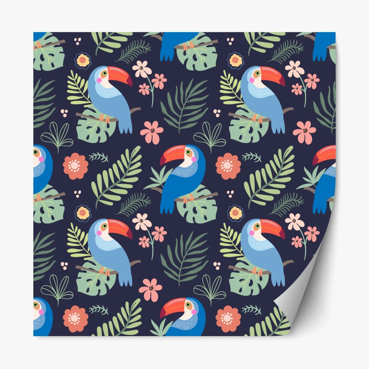 Sticker repositionnable motif tropical de toucans et de feuillages – Wallnifity® Sticker repositionnable motif tropical de toucans et de feuillages – Wallnifity®