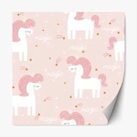 Sticker repositionnable rêve de licorne rose – Wallnifity®