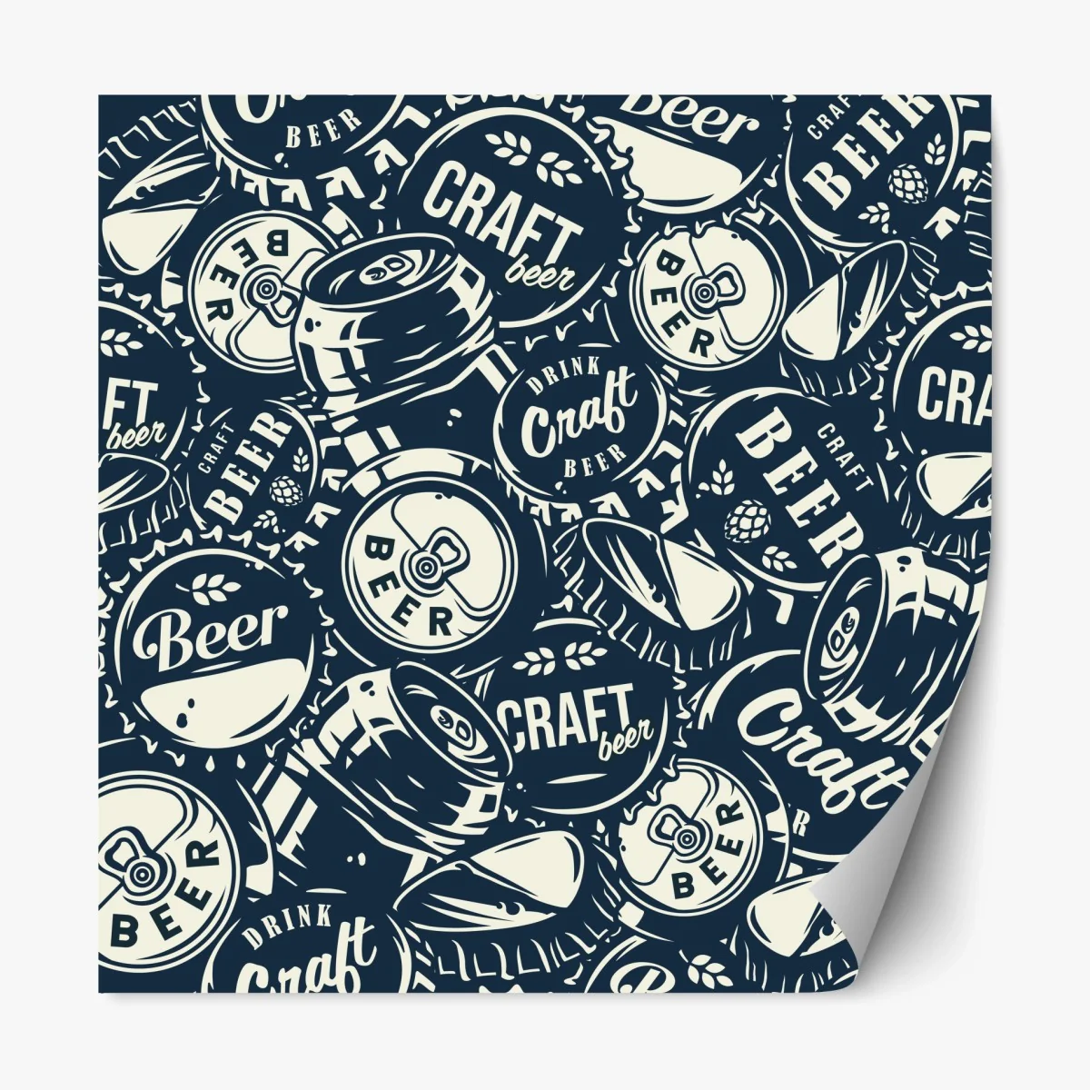 Sticker repositionnable motif bière artisanale rétro et graphique – Wallnifity® Sticker repositionnable motif bière artisanale rétro et graphique – Wallnifity®