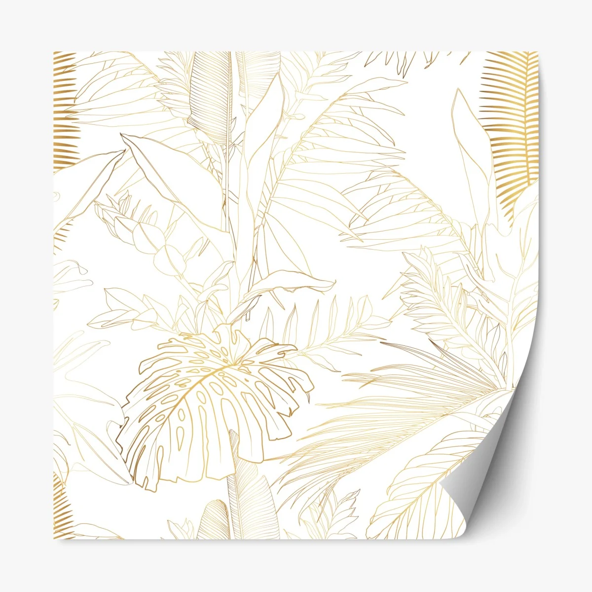 Sticker repositionnable motif botanique doré de feuilles tropicales – Wallnifity® Sticker repositionnable motif botanique doré de feuilles tropicales – Wallnifity®