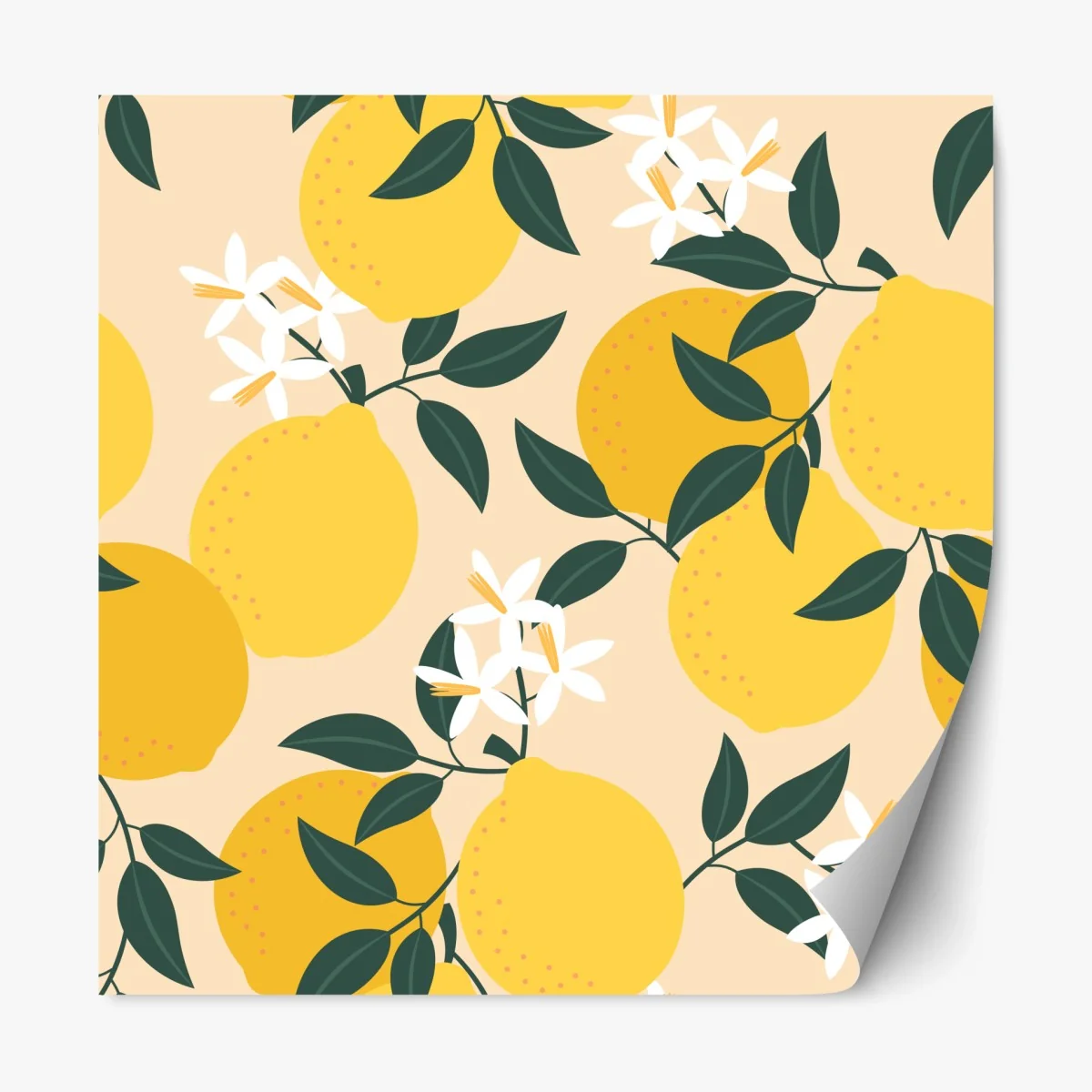 Sticker repositionnable motif citron en fleurs – Wallnifity® Sticker repositionnable motif citron en fleurs – Wallnifity®