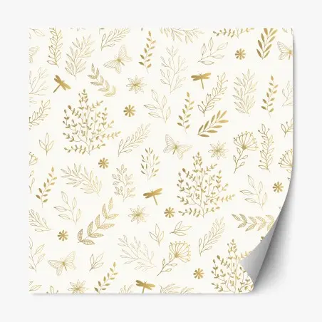 Sticker repositionnable motif botanique doré minimaliste – Wallnifity®