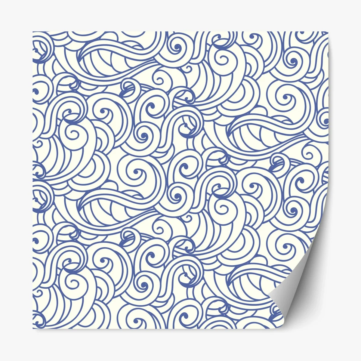 Sticker repositionnable motif ondes décoratives bleu et ivoire – Wallnifity® Sticker repositionnable motif ondes décoratives bleu et ivoire – Wallnifity®