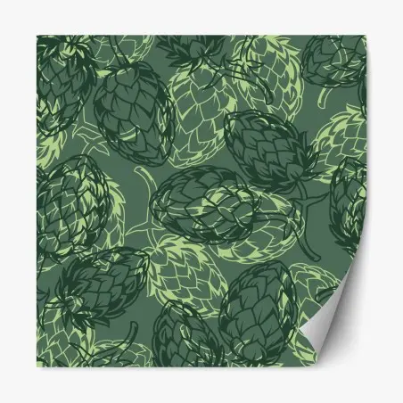 Sticker repositionnable motif botanique de houblon vert – Wallnifity®