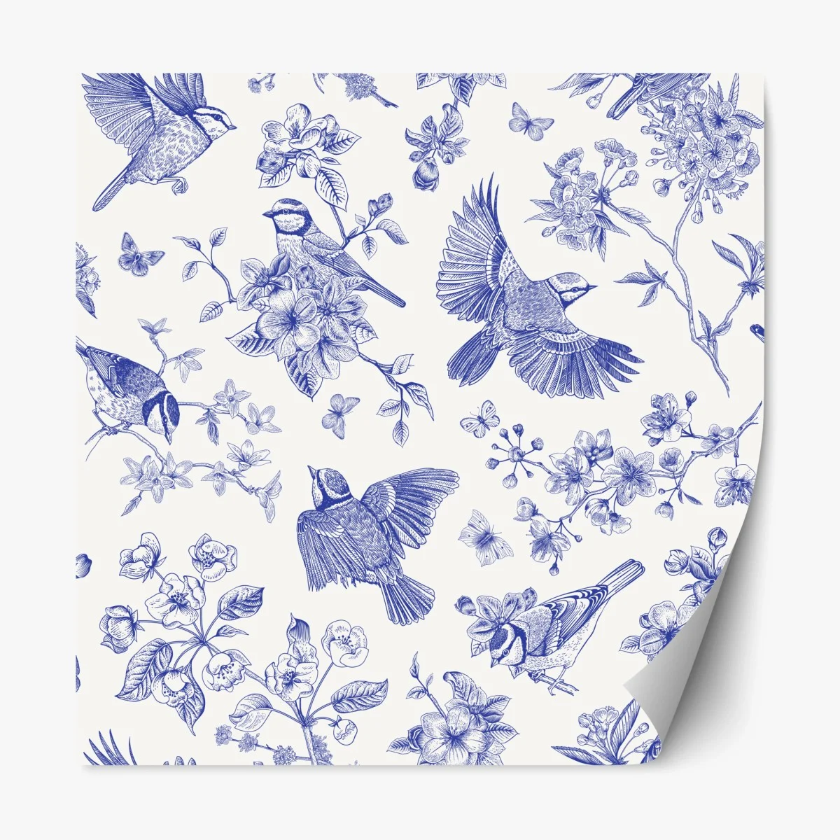 Sticker repositionnable motif oiseaux et fleurs bleues sur fond clair – Wallnifity® Sticker repositionnable motif oiseaux et fleurs bleues sur fond clair – Wallnifity®