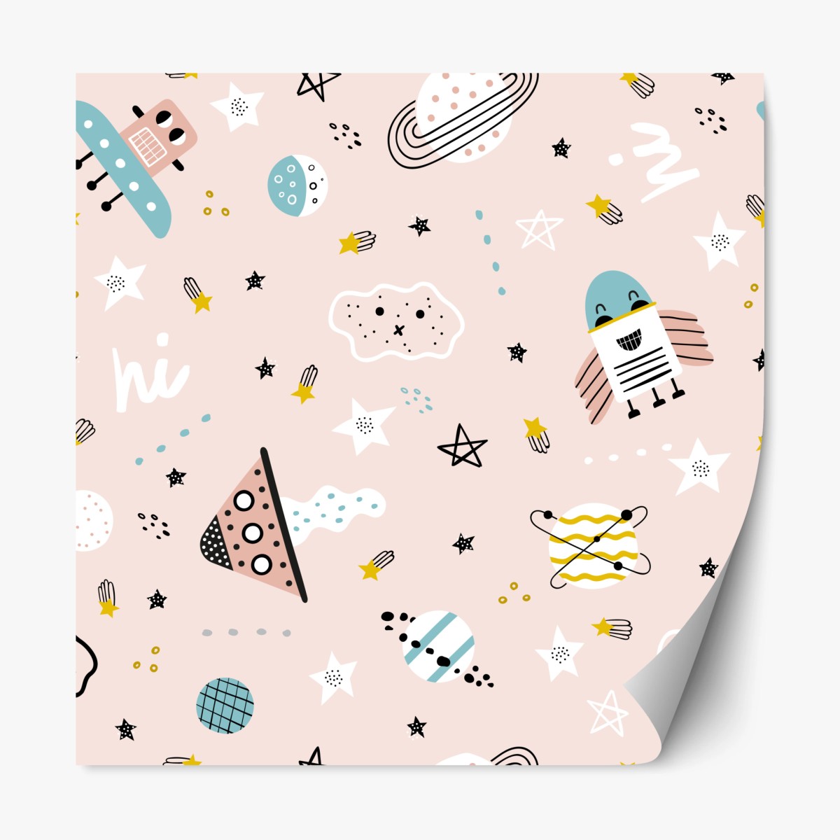 Sticker repositionnable aventure spatiale pour chambre d'enfant – Wallnifity®