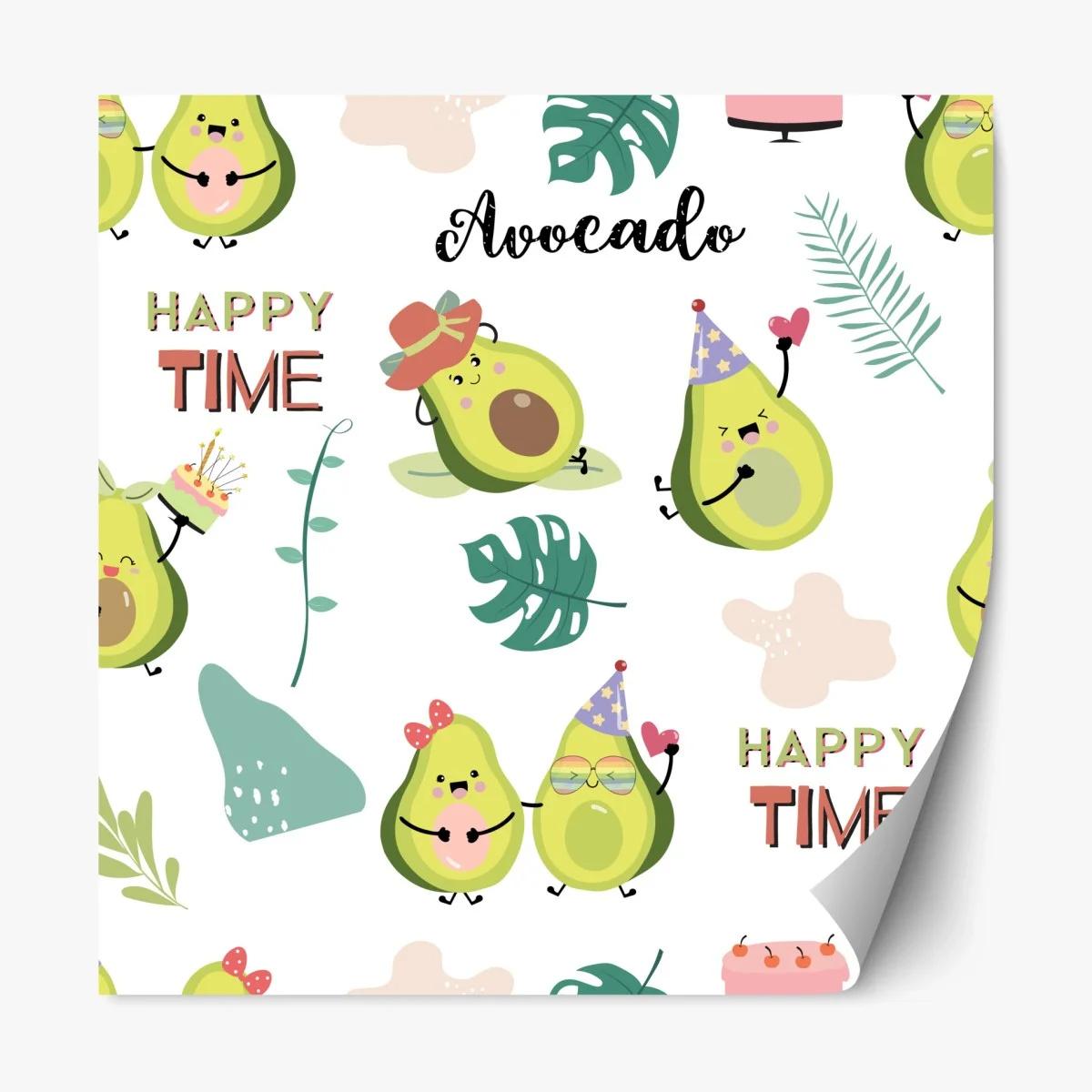 Sticker repositionnable motif d'avocats mignons et festifs – Wallnifity® Sticker repositionnable motif d'avocats mignons et festifs – Wallnifity®