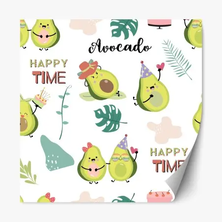 Sticker repositionnable motif d'avocats mignons et festifs – Wallnifity®