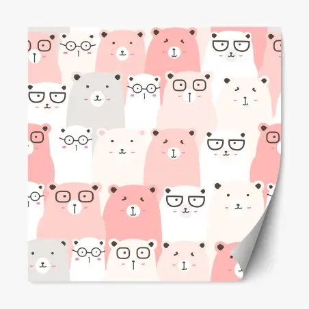 Sticker repositionnable douceur d'oursons pastel – Wallnifity®