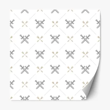 Sticker repositionnable motif épées et flèches minimaliste – Wallnifity®