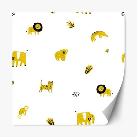 Sticker repositionnable motif safari jaune pour chambre d'enfant – Wallnifity®