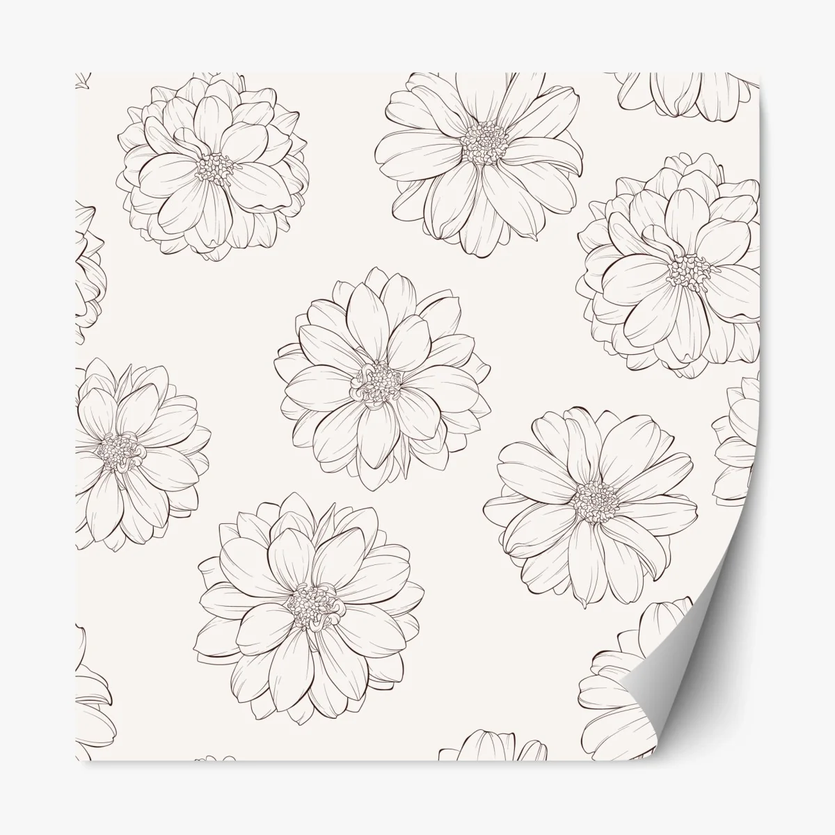 Sticker repositionnable motif floral délicat en noir et blanc – Wallnifity® Sticker repositionnable motif floral délicat en noir et blanc – Wallnifity®