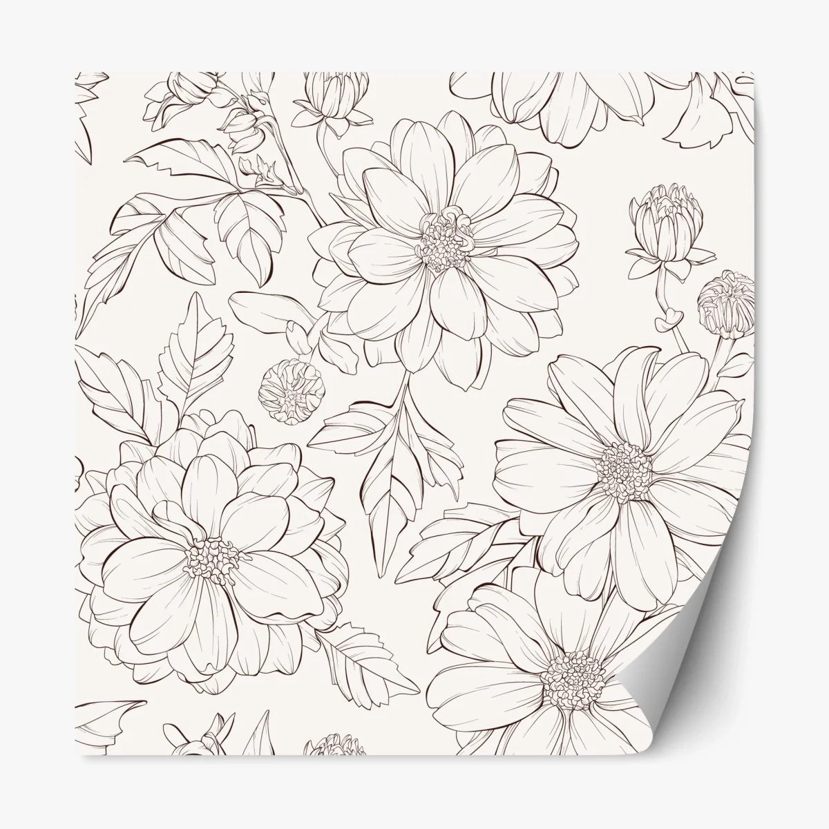 Sticker repositionnable motif floral délicat au trait – Wallnifity® Sticker repositionnable motif floral délicat au trait – Wallnifity®