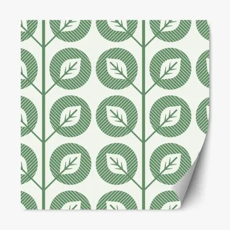 Sticker repositionnable motif de feuilles géométriques vertes – Wallnifity®