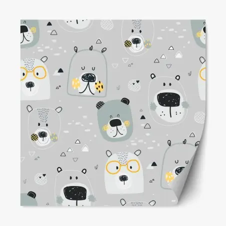 Sticker repositionnable motif oursons doux et graphiques – Wallnifity®