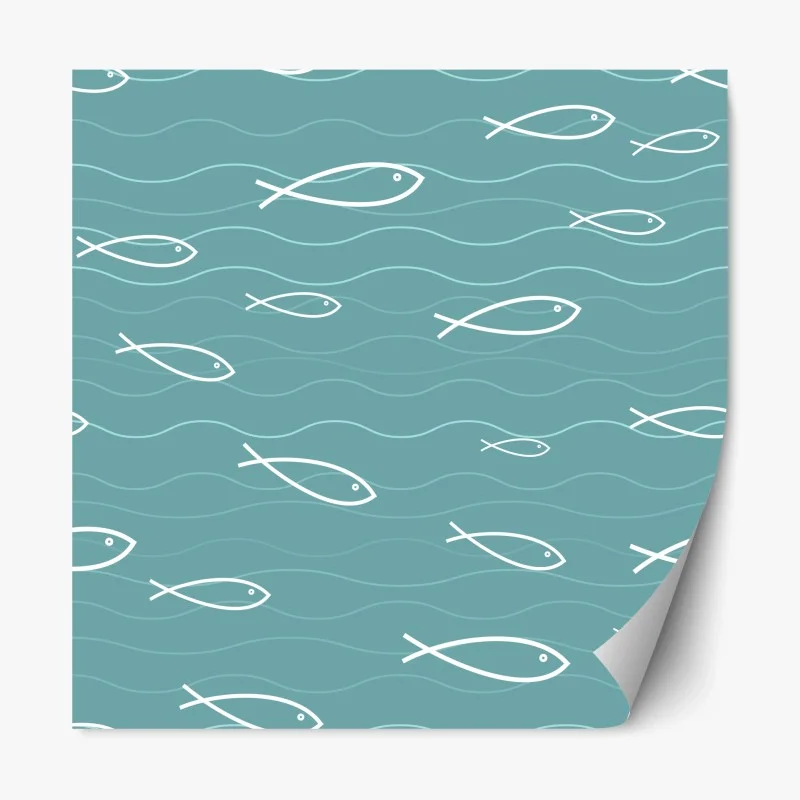 Sticker repositionnable motif poissons marins minimalistes – Wallnifity®