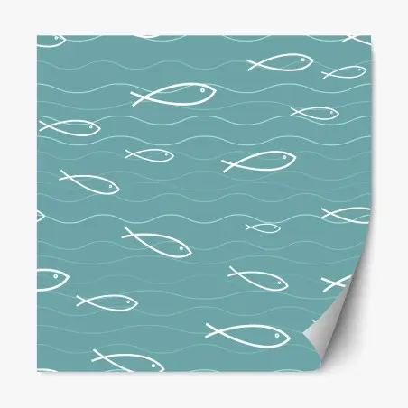 Sticker repositionnable motif poissons marins minimalistes – Wallnifity®