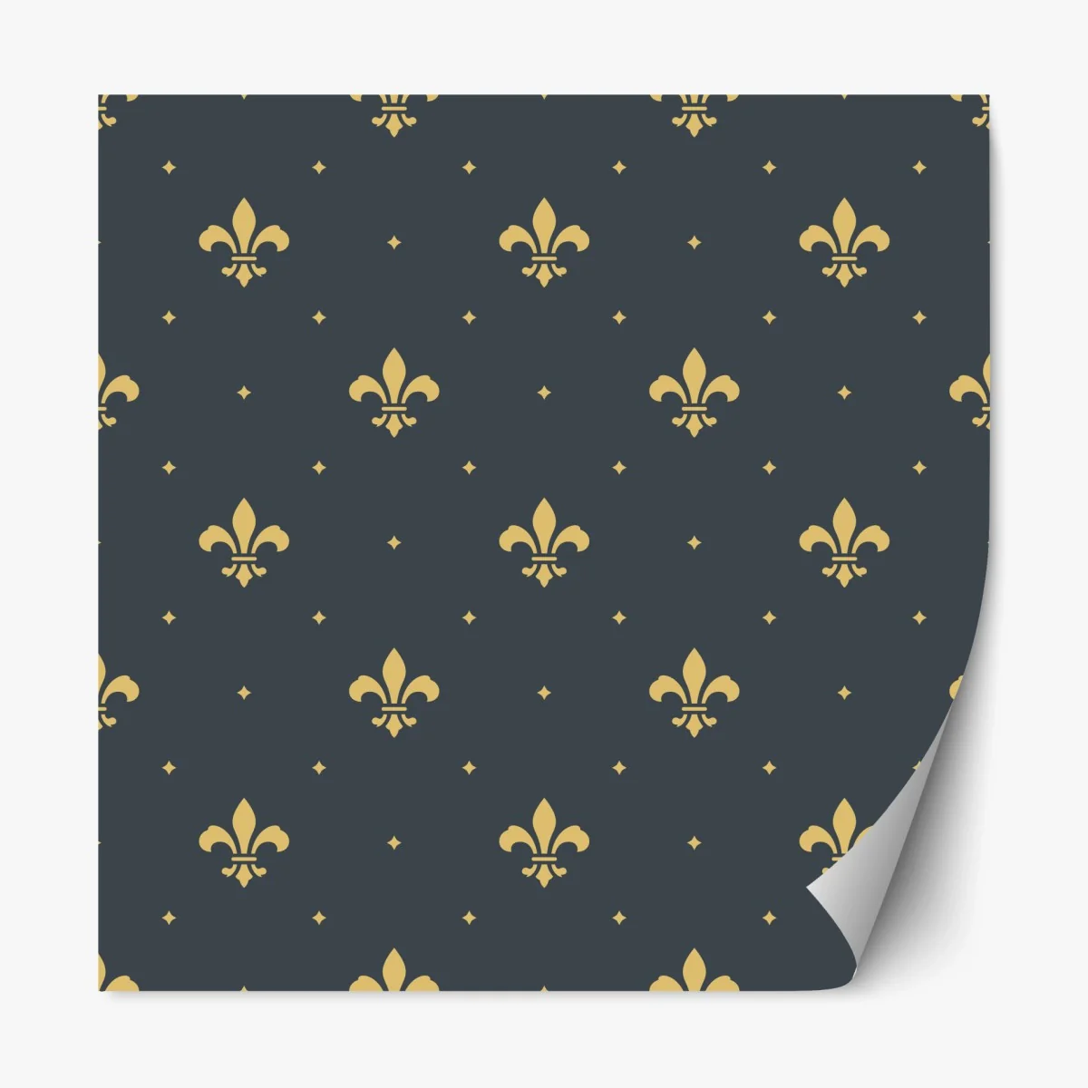Sticker repositionnable motif fleur de lys doré sur fond bleu nuit – Wallnifity® Sticker repositionnable motif fleur de lys doré sur fond bleu nuit – Wallnifity®