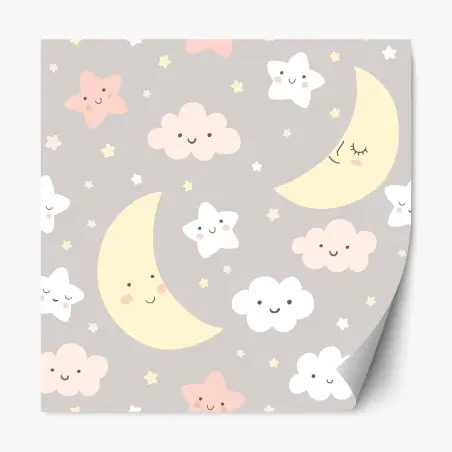 Sticker repositionnable douce nuit étoilée pour chambre d'enfant – Wallnifity®
