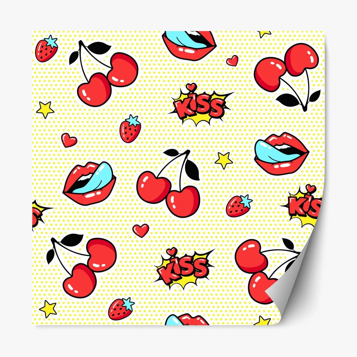 Sticker repositionnable motif pop art cerises et lèvres rétro – Wallnifity® Sticker repositionnable motif pop art cerises et lèvres rétro – Wallnifity®