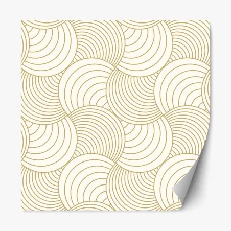 Sticker repositionnable motif de cercles dorés minimaliste – Wallnifity®