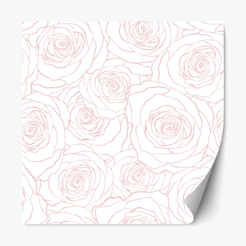Sticker repositionnable motif floral minimaliste de roses délicates – Wallnifity® Sticker repositionnable motif floral minimaliste de roses délicates – Wallnifity®
