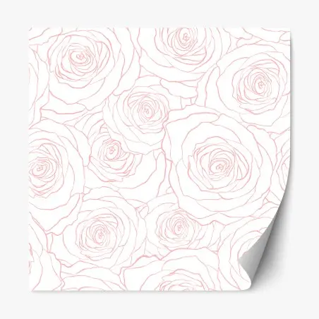 Sticker repositionnable motif floral minimaliste de roses délicates – Wallnifity®