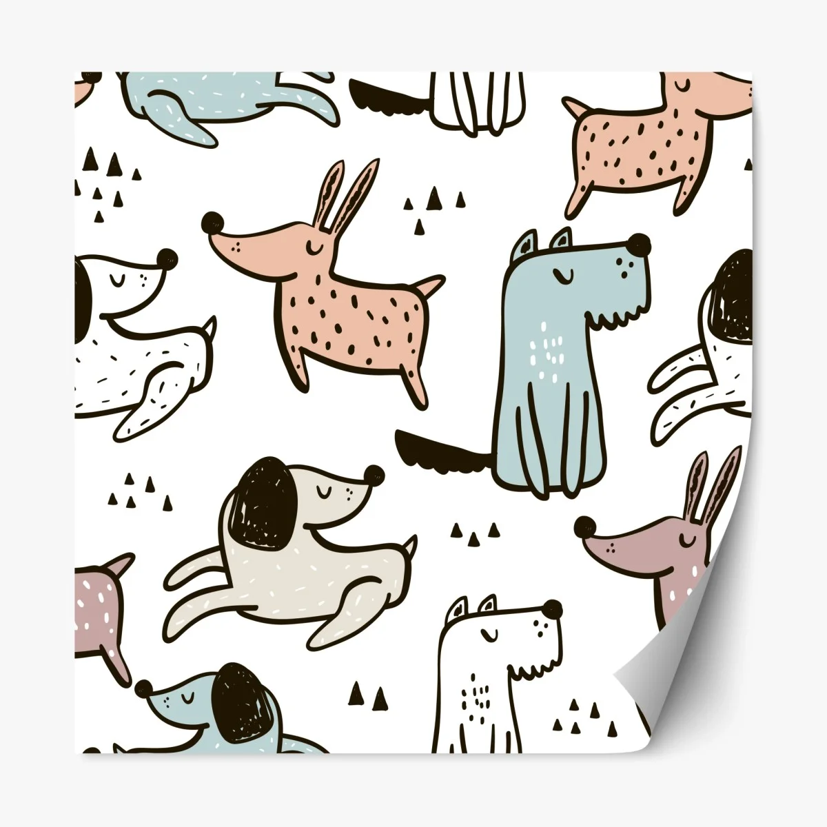 Sticker repositionnable motif de chiens mignons aux couleurs pastel – Wallnifity® Sticker repositionnable motif de chiens mignons aux couleurs pastel – Wallnifity®