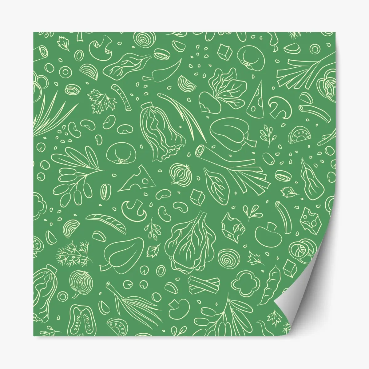 Sticker repositionnable motif légumes frais pour décoration de cuisine – Wallnifity®