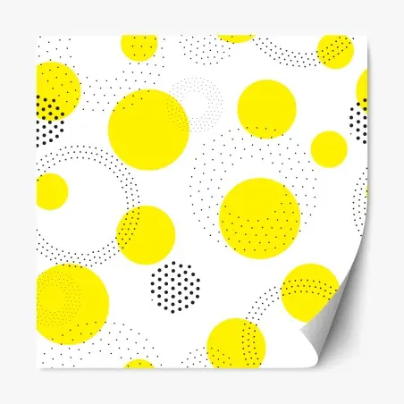 Sticker repositionnable motif géométrique de cercles jaunes – Wallnifity®