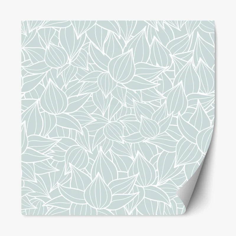 Sticker repositionnable motif floral délicat bleu pastel – Wallnifity®