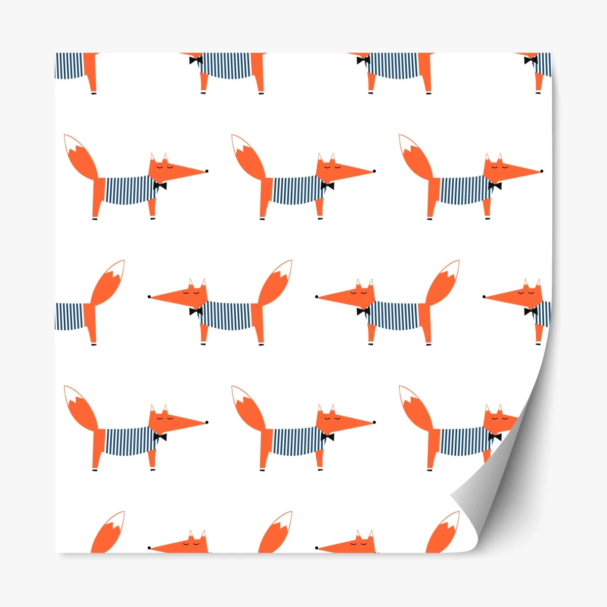 Sticker repositionnable motif renards espiègles à rayures – Wallnifity® Sticker repositionnable motif renards espiègles à rayures – Wallnifity®