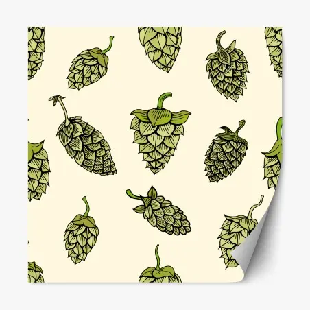 Sticker repositionnable motif de houblon graphique – Wallnifity®