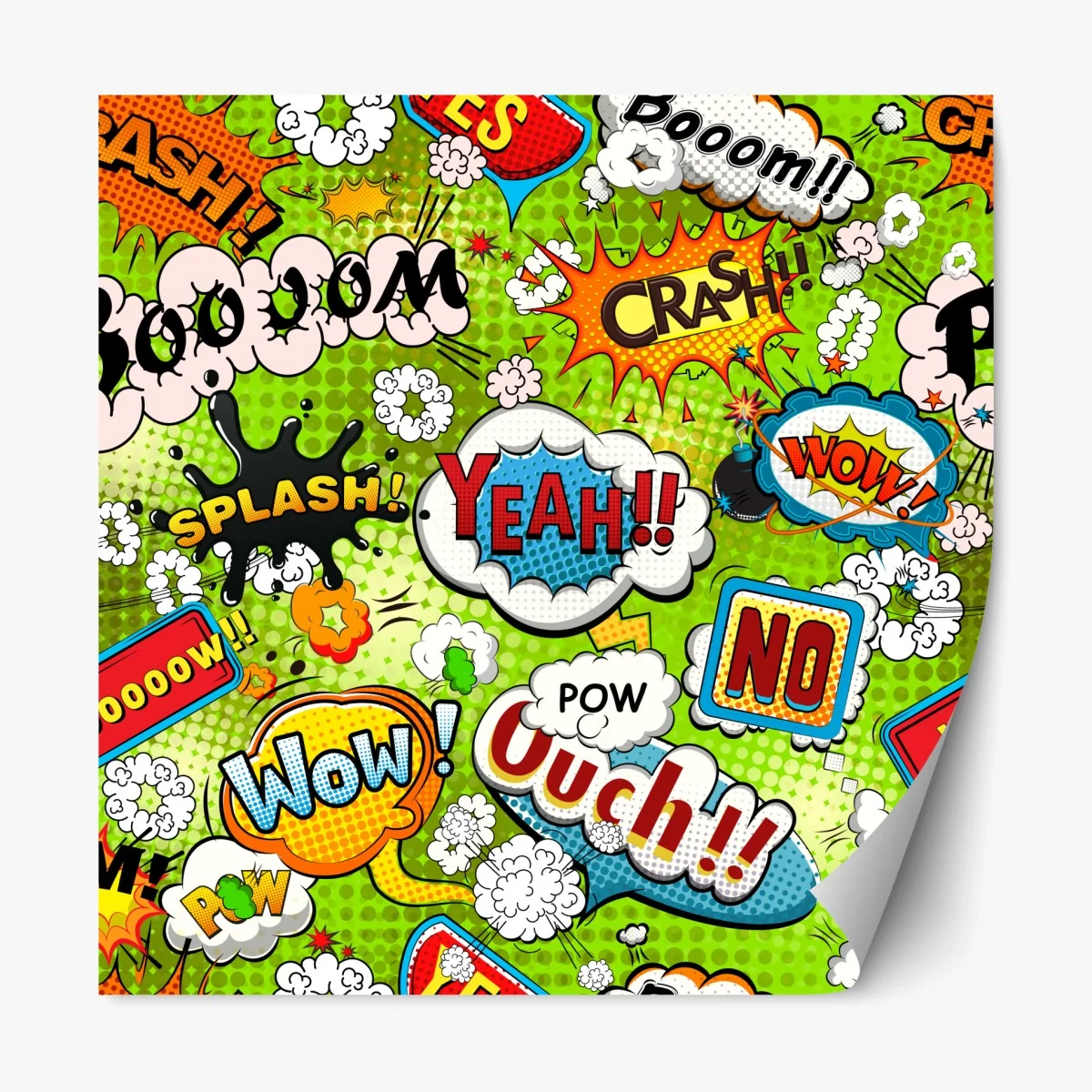 Sticker repositionnable motif pop art bande dessinée coloré et dynamique – Wallnifity® Sticker repositionnable motif pop art bande dessinée coloré et dynamique – Wallnifity®