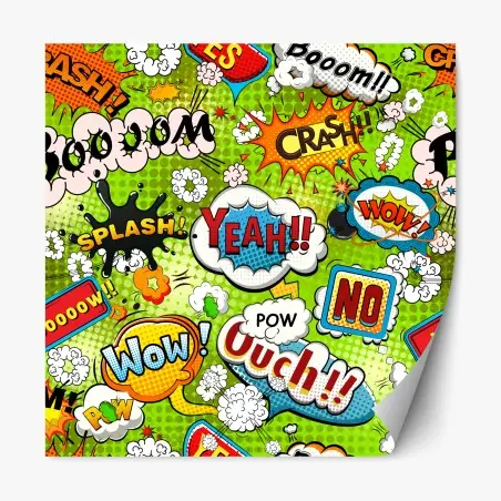 Sticker repositionnable motif pop art bande dessinée coloré et dynamique – Wallnifity®