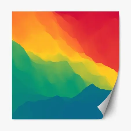 Sticker repositionnable paysage abstrait de montagnes en dégradé – Wallnifity®