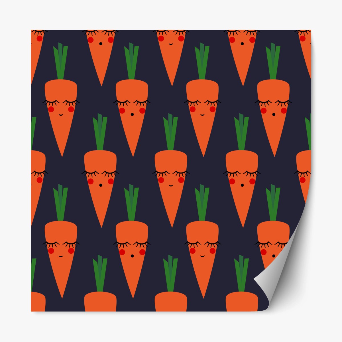 Sticker repositionnable motif carottes mignonnes pour décoration murale – Wallnifity®