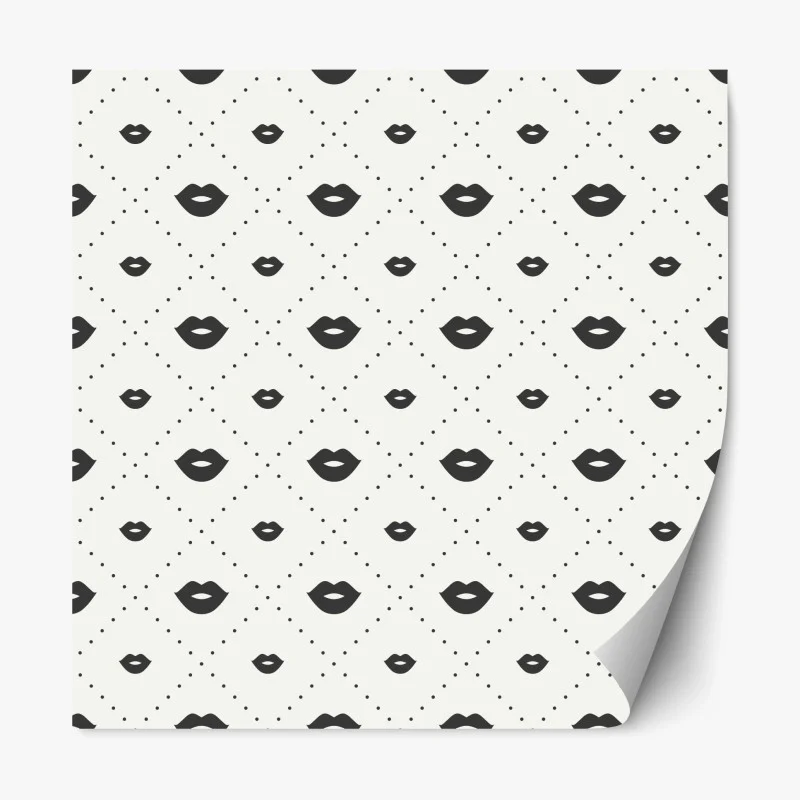 Sticker repositionnable motif lèvres minimalistes en noir et blanc – Wallnifity® Sticker repositionnable motif lèvres minimalistes en noir et blanc – Wallnifity®