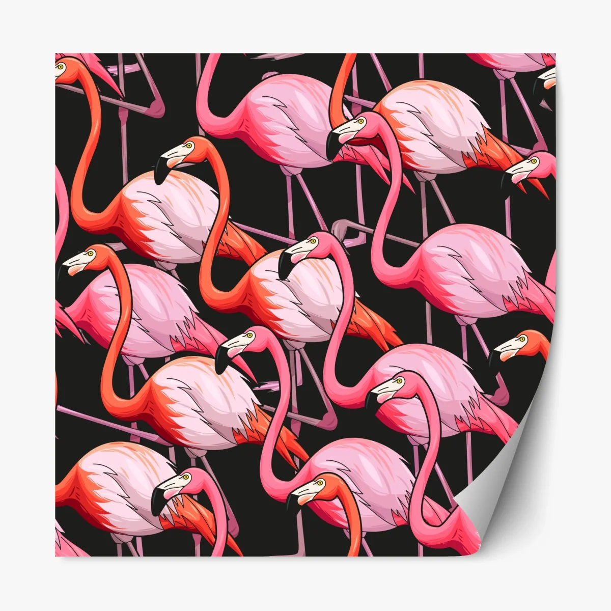 Sticker repositionnable motif flamants roses tropicaux sur fond noir – Wallnifity® Sticker repositionnable motif flamants roses tropicaux sur fond noir – Wallnifity®