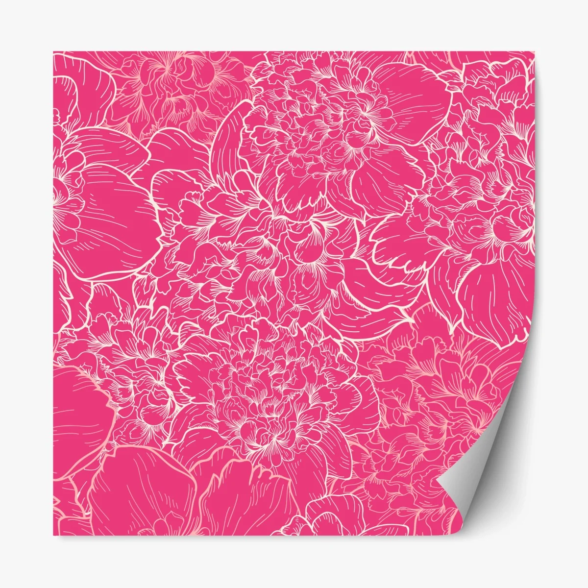 Sticker repositionnable motif floral de pivoines rose et blanc – Wallnifity® Sticker repositionnable motif floral de pivoines rose et blanc – Wallnifity®
