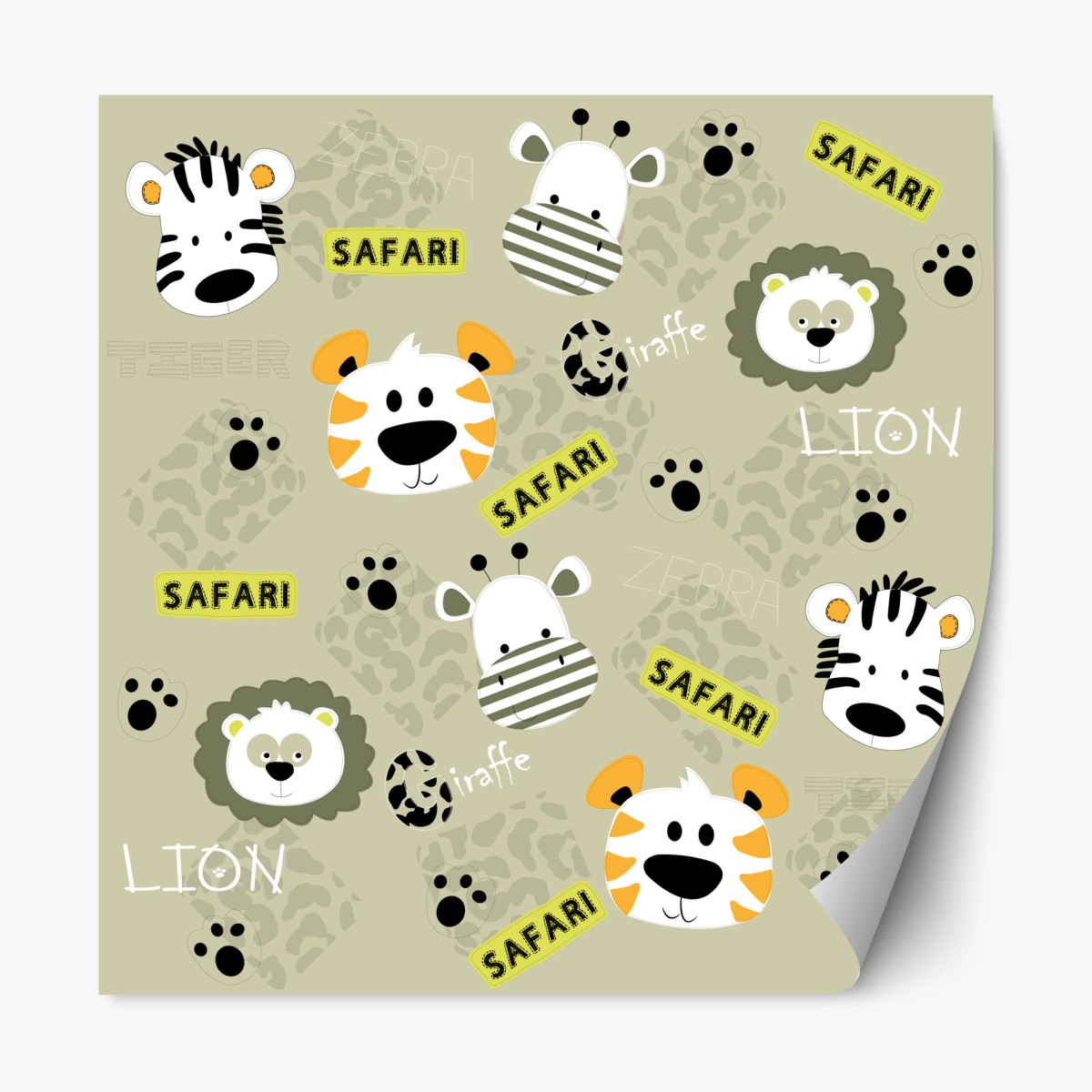 Sticker repositionnable motif safari mignon pour chambre d'enfant – Wallnifity®