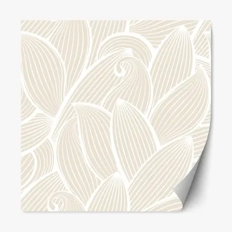 Sticker repositionnable motif floral organique beige minimaliste – Wallnifity®