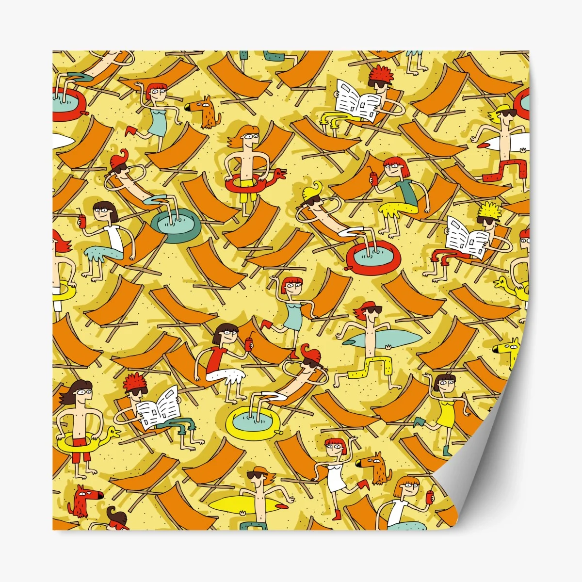 Sticker repositionnable scène de plage ensoleillée, motif estival – Wallnifity® Sticker repositionnable scène de plage ensoleillée, motif estival – Wallnifity®