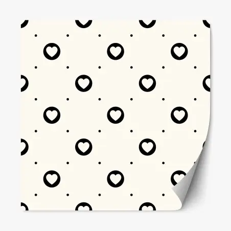 Sticker repositionnable motif cœur minimaliste monochrome pour décoration murale – Wallnifity®