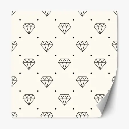 Sticker repositionnable motif de diamants géométriques minimaliste – Wallnifity®