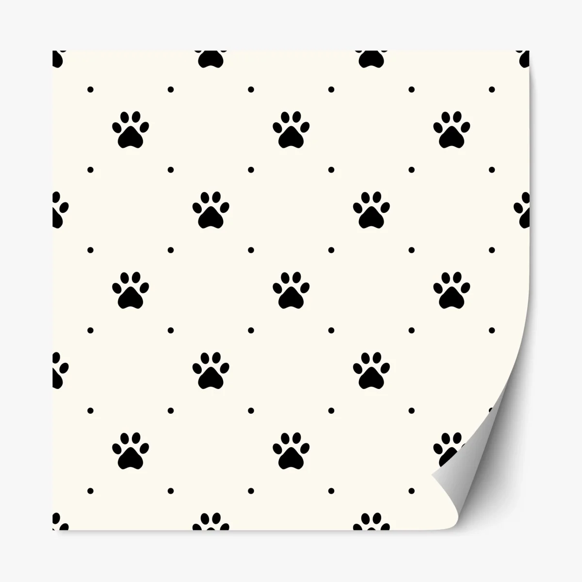Sticker repositionnable motif pattes de chien minimaliste sur fond crème – Wallnifity® Sticker repositionnable motif pattes de chien minimaliste sur fond crème – Wallnifity®