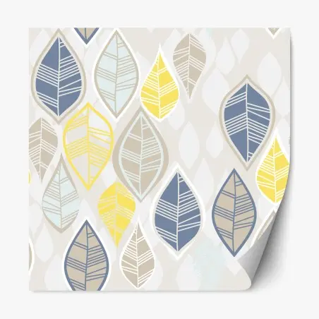 Sticker repositionnable motif feuilles scandinaves pastel – Wallnifity®