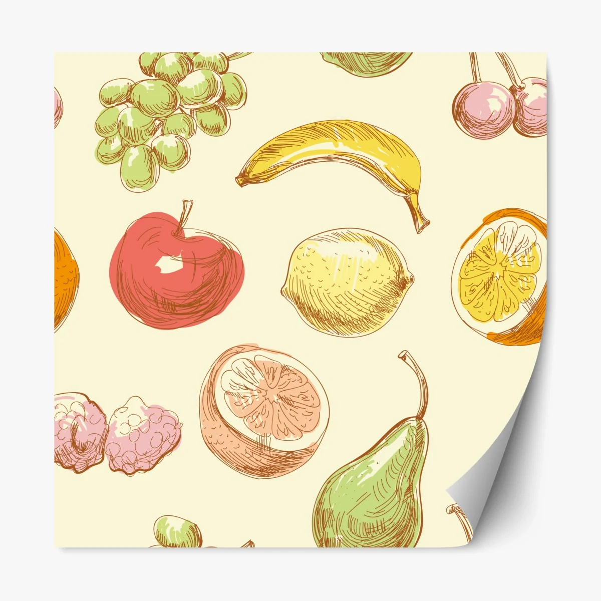 Sticker repositionnable motif de fruits croquis colorés – Wallnifity® Sticker repositionnable motif de fruits croquis colorés – Wallnifity®