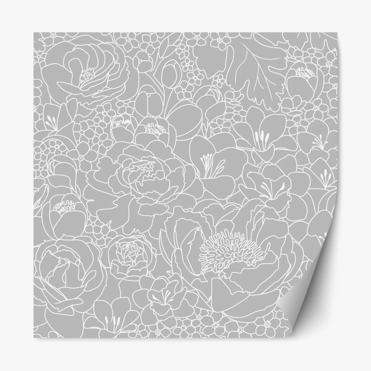 Sticker repositionnable motif floral monochrome élégant – Wallnifity® Sticker repositionnable motif floral monochrome élégant – Wallnifity®